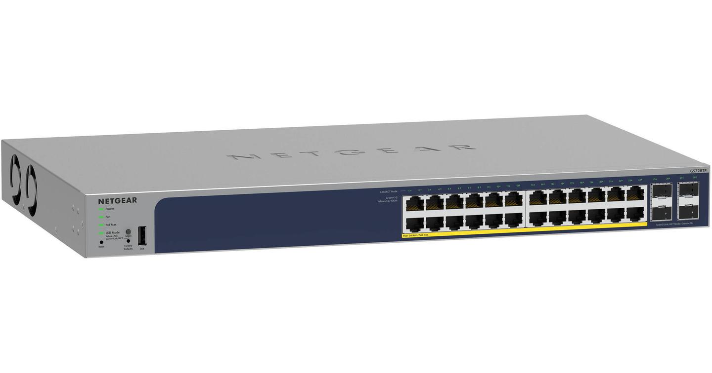 NETGEAR GS728TP 24-Port Gigabit PoE+ – 4× SFP, 190W, Smart Managed – Gri - 2