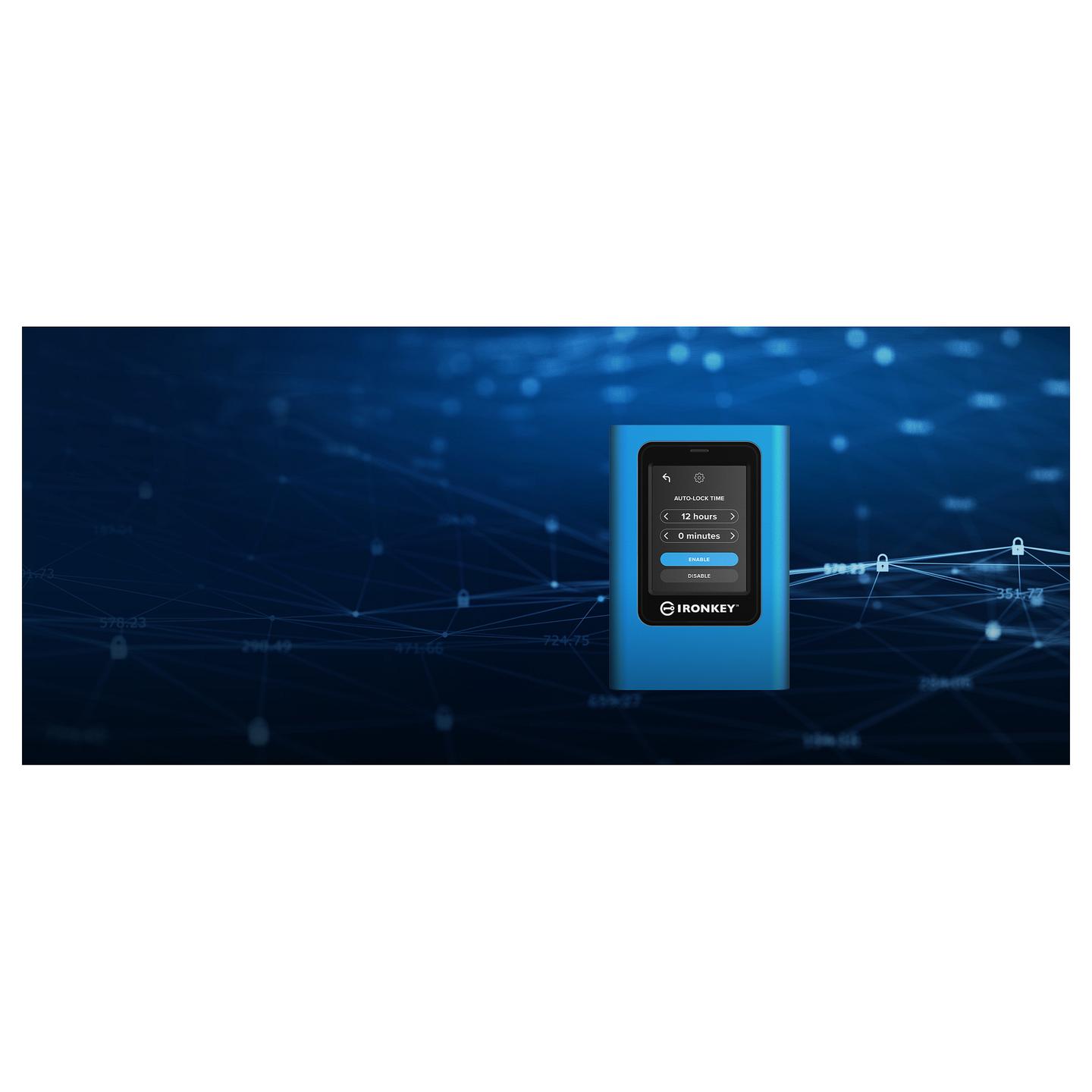 SSD e Jashtme Kingston IronKey Vault Privacy 80 / USB 3.2 Gen 1 / Type-C / Enkriptim XTS-AES 256-bit - Blu - 16