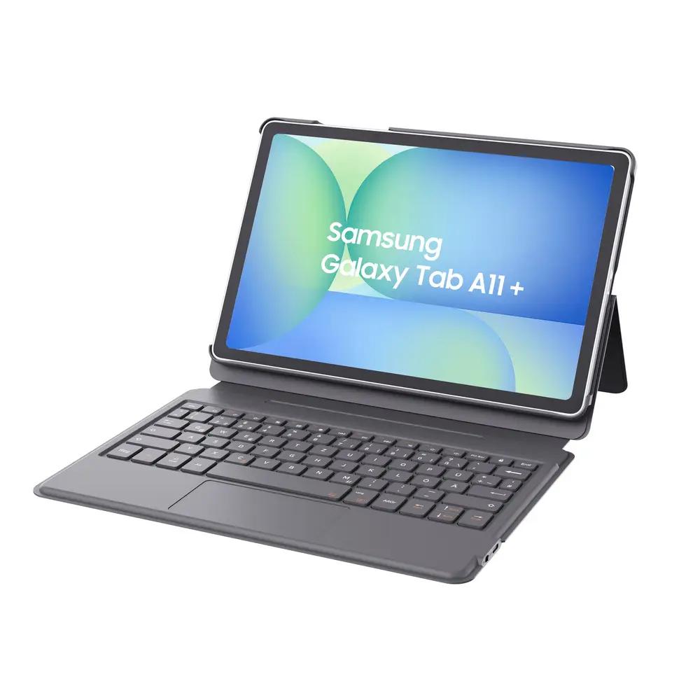 Tastierë Samsung DK BT Keyboard Cover, GP-FCX236RLFBO, për Galaxy Tab A11+, A9+, Bluetooth, TouchPad, QWERTZ - Zezë