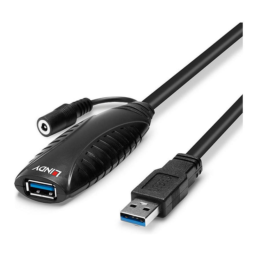Kabllo USB LINDY 43156, USB 3.0, USB-A Mashkull në USB-A Femër, 5Gbps, 10m, Zgjatuese Aktive - Zezë - 5