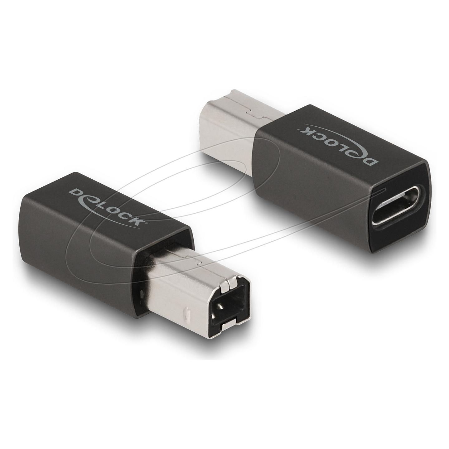 Kabllo & Adapter USB DeLOCK 65839 / USB-C në USB-B / USB 2.0 - Antracit