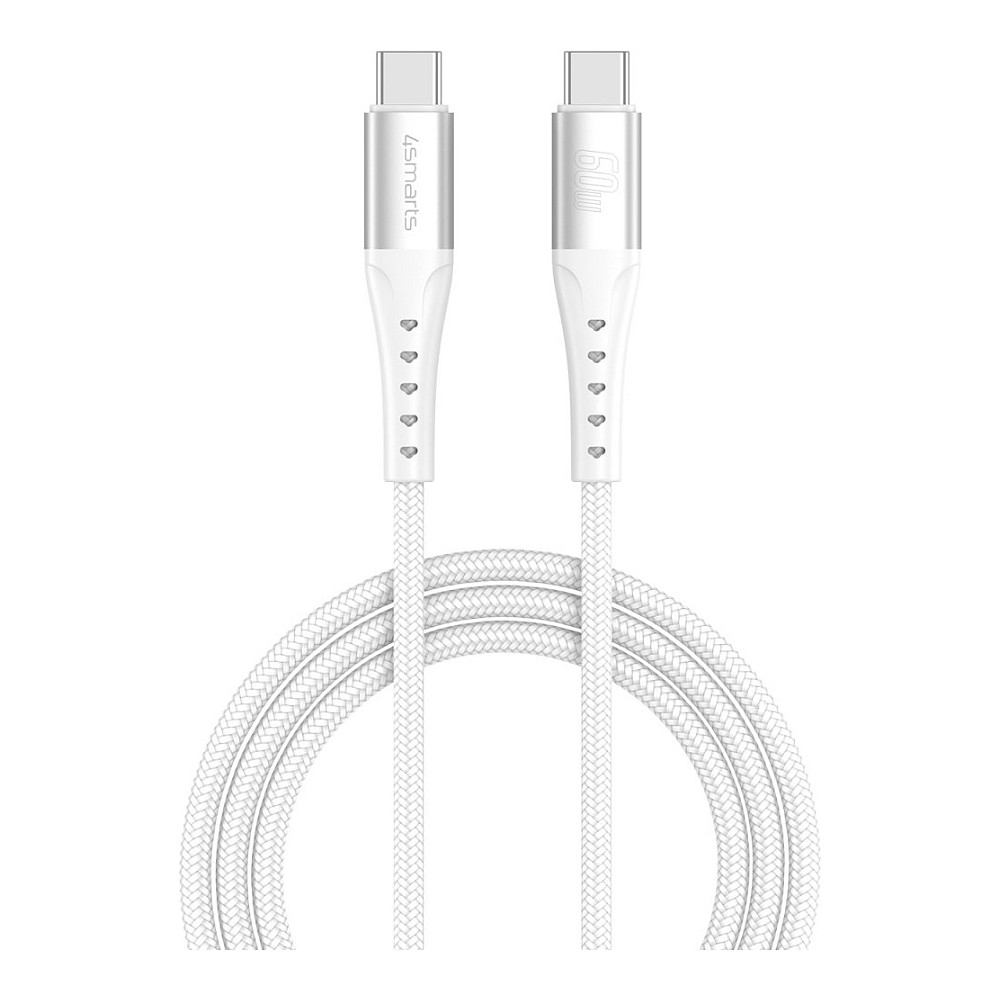 Kabllo USB 4smarts PrimeCord / USB-C në USB-C / 1.5 m / 60W - Bardhë