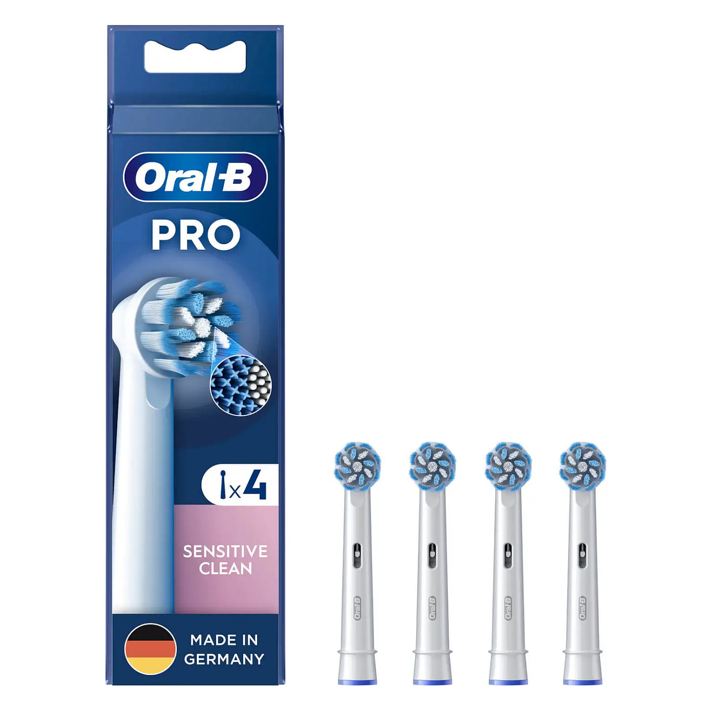 Koka zëvendësuese për furçë elektrike Oral-B Pro Sensitive Clean / Extra Soft / 4 copë – Bardhë