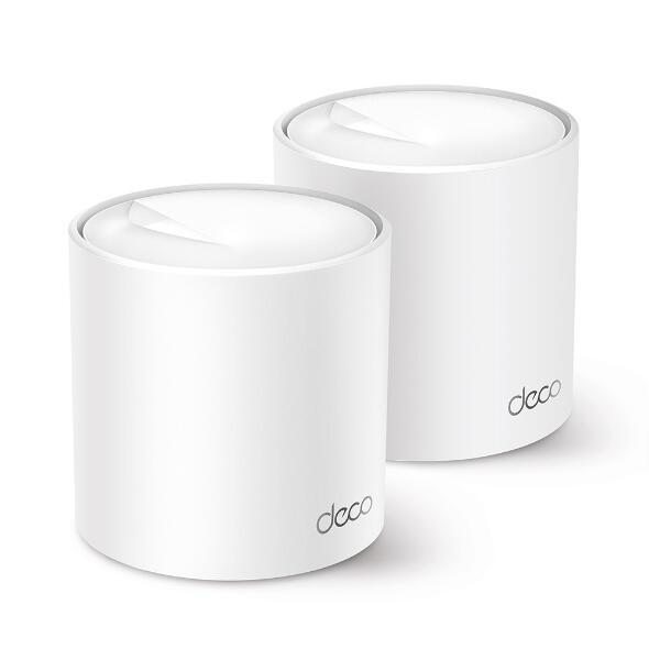 TP-Link Deco X50 (2-Pack) AX3000 Wi-Fi 6 Mesh System – Dual-Band 2.4GHz + 5GHz, 574Mbps + 2402Mbps, 3× Gigabit WAN/LAN për njësi, HE160 160MHz, WPA3 – Bardhë - 1
