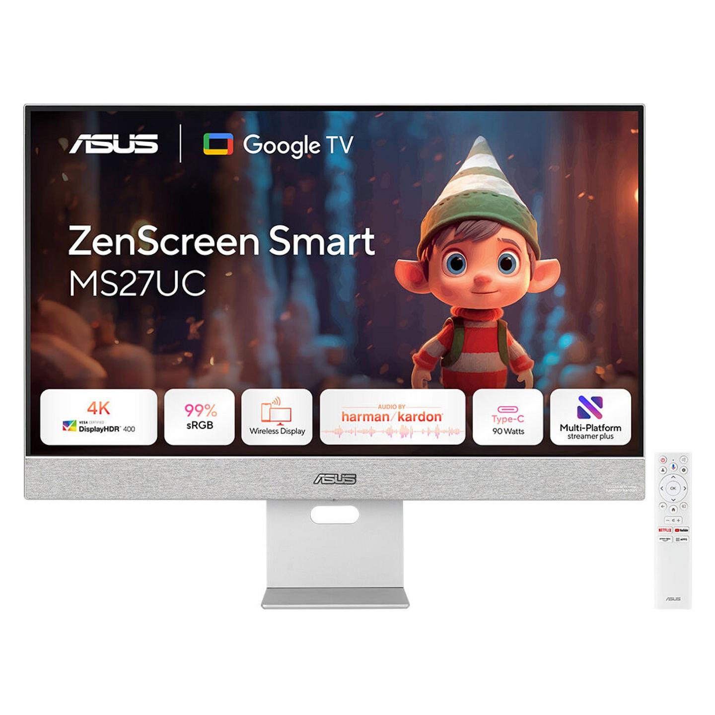 Monitor ASUS ZenScreen MS27UC, 27", 4K UHD IPS, 60Hz, 5ms, HDMI + DP + USB-C - Argjend