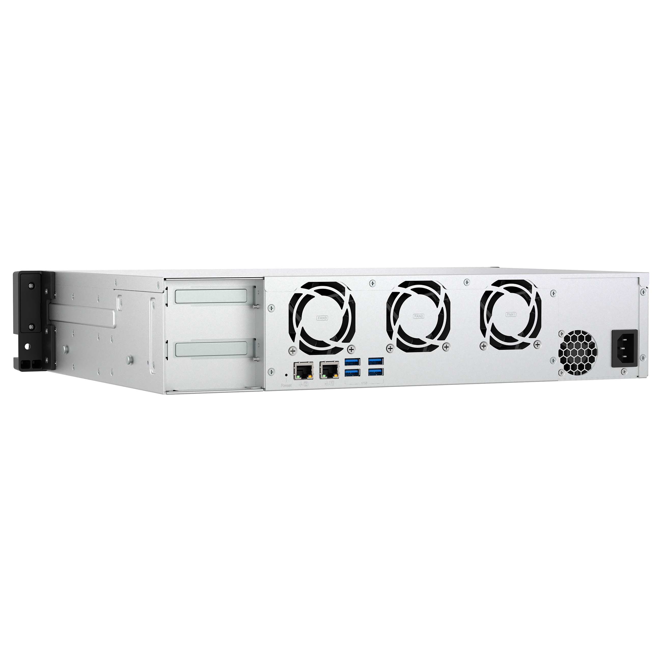NAS QNAP TS‑855eU‑8G 8‑Bay Short Depth Rackmount / Intel Atom C5125 (8 cores, 2.8GHz) 8GB / 2x 2.5GbE / 2x M.2 2280 / 2x PCIe Gen3 /PSU - 3