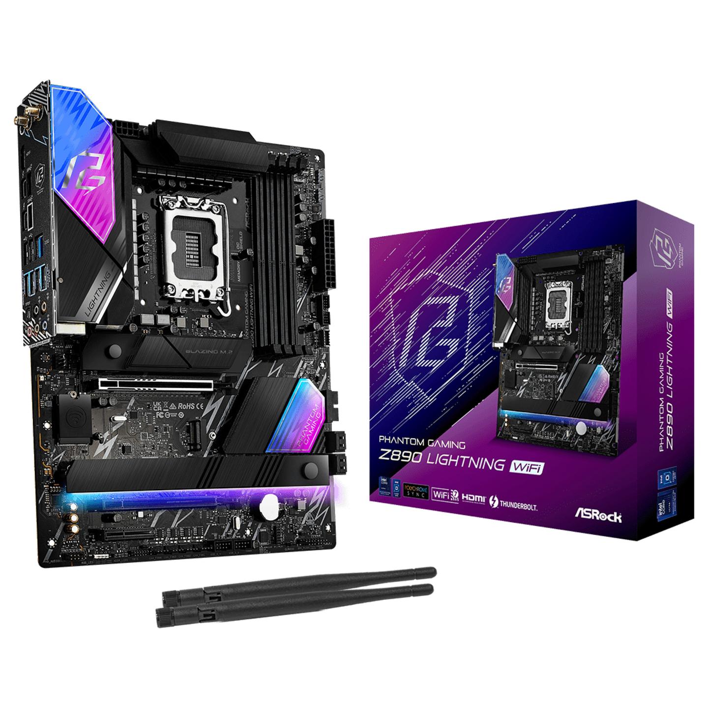 Pllakë Amë ASRock Z890 Lightning WiFi / Intel LGA1851 / DDR5 / ATX / Wi-Fi 7 / 2.5GbE LAN