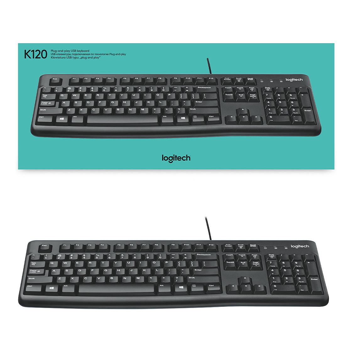 Tastierë me kabllo Logitech K120 / USB / Full-Size / QWERTZ / Swiss - Zezë - 7