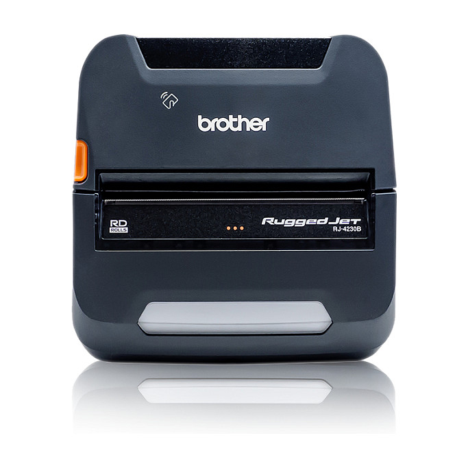 Printer Label Brother RuggedJet RJ-4230B / Direct Thermal / 203 DPI / 127 mm/s / 104 mm / Bluetooth 4.2 / NFC / USB / IP54 - Blu e errët