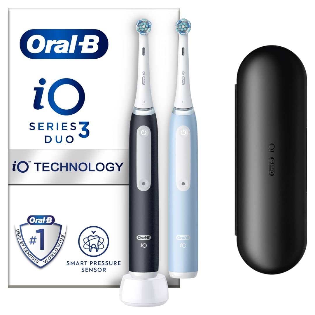 Furçë dhëmbësh elektrike Oral-B iO Series 3N Duo / iO Technology / 3 Mode / Smart Pressure Sensor / 2 Min Timer / 2 Copë – Zezë/Blu