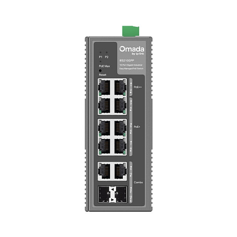 TP-Link Omada IES210GPP 10-Port Gigabit Industrial Easy Managed Switch 6x PoE+ 2x PoE++ 2x SFP 240W - 2