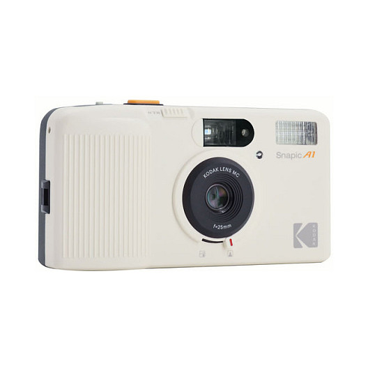 Kamerë Analoge Kodak Snapic A1 / 35mm / Full Frame / 25mm F9.5 / 3-Element Glass Lens / 2-Zone Focus / Built-in Flash / Double Exposure - Bardhë - 3