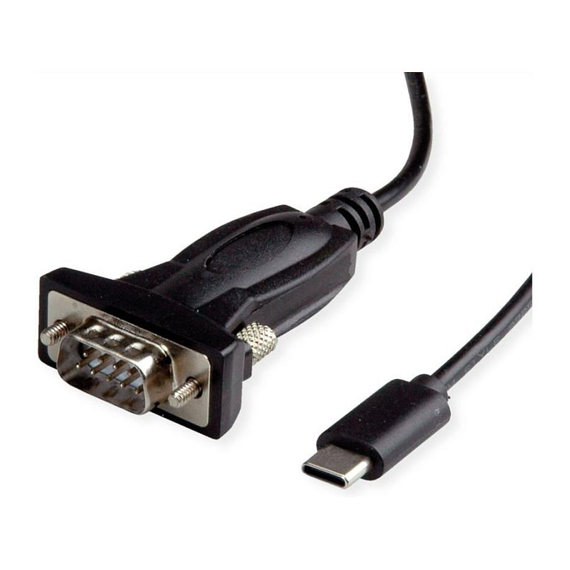 Kabllo & Adapter USB VALUE 12.99.1162 / USB-C në DB9/DB25 / 1.8m - Zezë