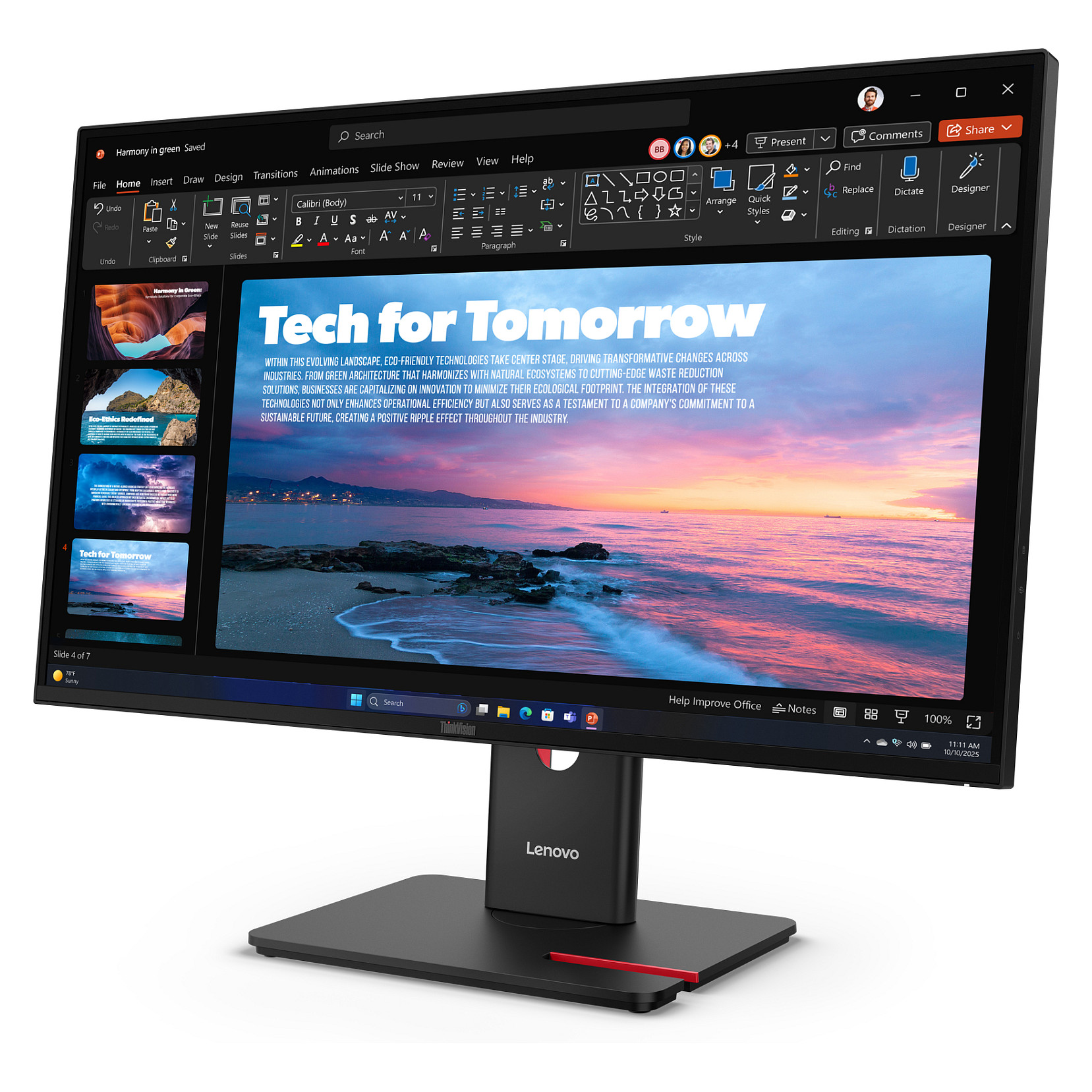 Monitor Lenovo ThinkVision T27QD-40 / 27"/ Wide Quad HD IPS / W-LED / 120Hz / 4ms / USB-C + USB -A + HDMI + DisplayPort - Zezë - 2