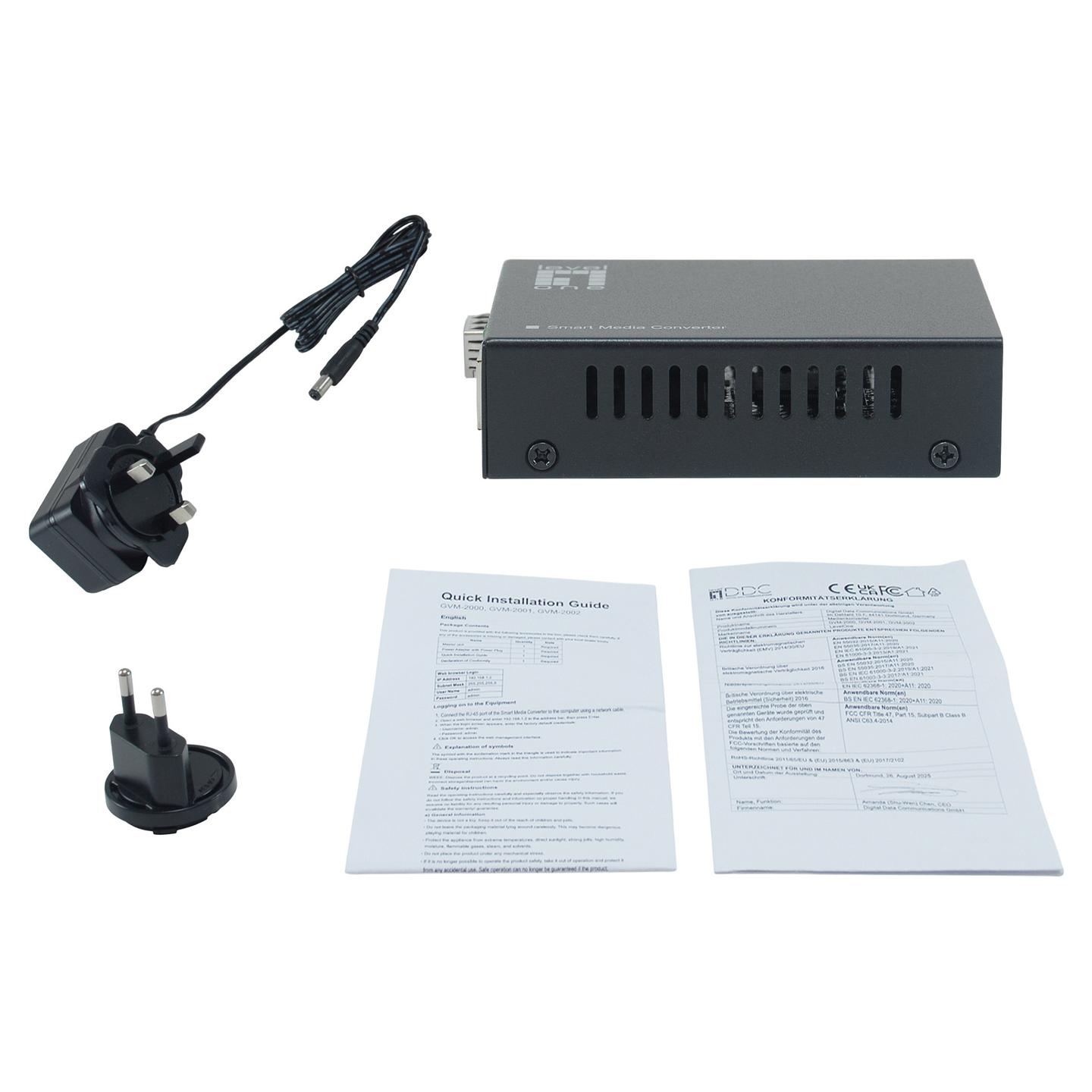 Konvertues Medias LevelOne GVM-2000, Gigabit Ethernet RJ45 në SFP, Menaxhim Web dhe SNMP - Zezë - 4
