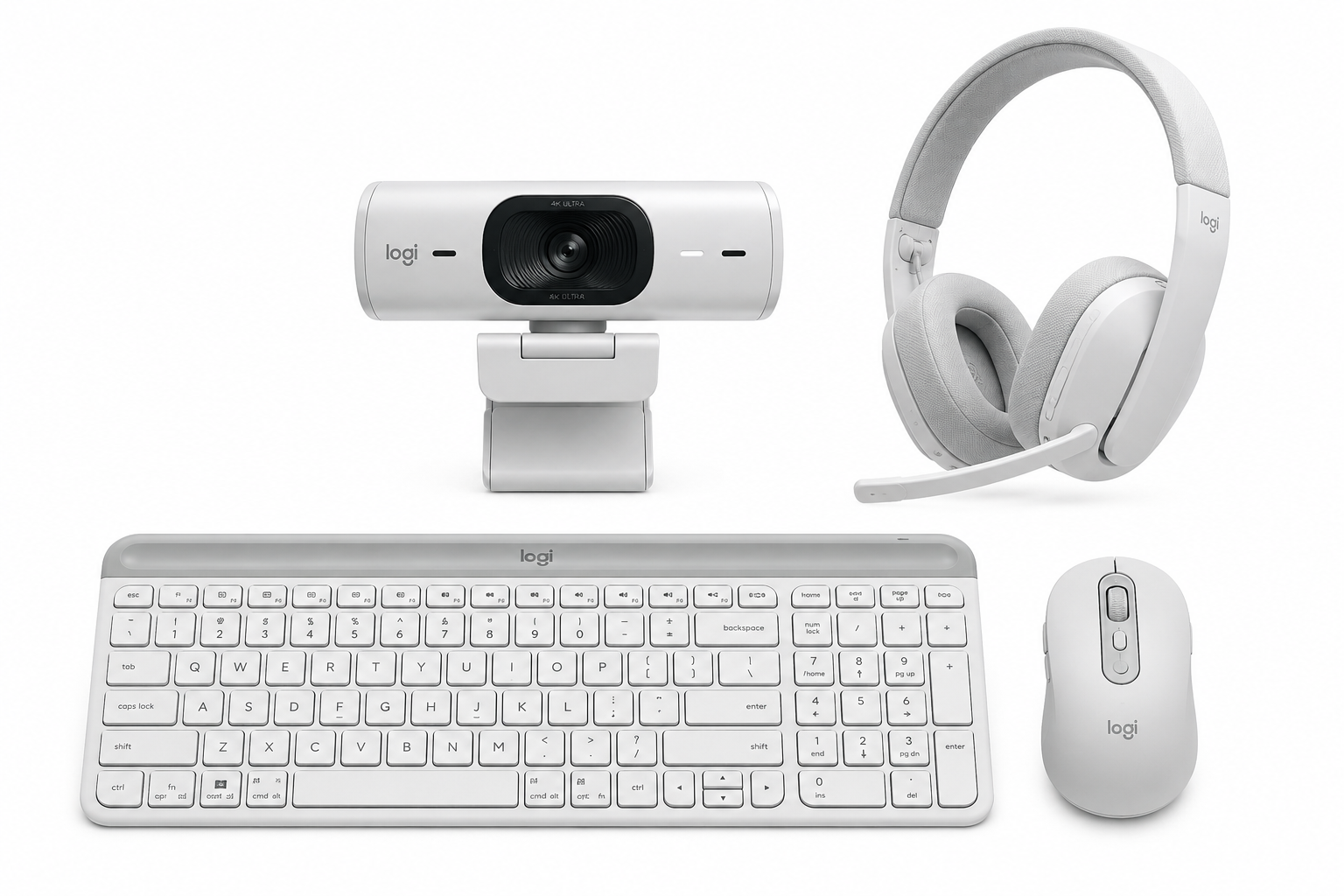 Logitech Business Office Bundle – MX Brio 705 + MK470 Slim + Zone Wireless 2 ES – E Bardhë/Gri