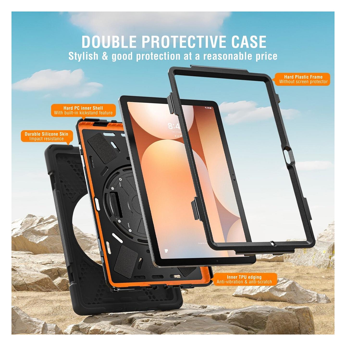 Aksesor për Tablet 4smarts Rugged Case Grip 541749 / Samsung Galaxy Tab A11 / 8.7" / PC + TPU / Stand 360° – Zezë - 2