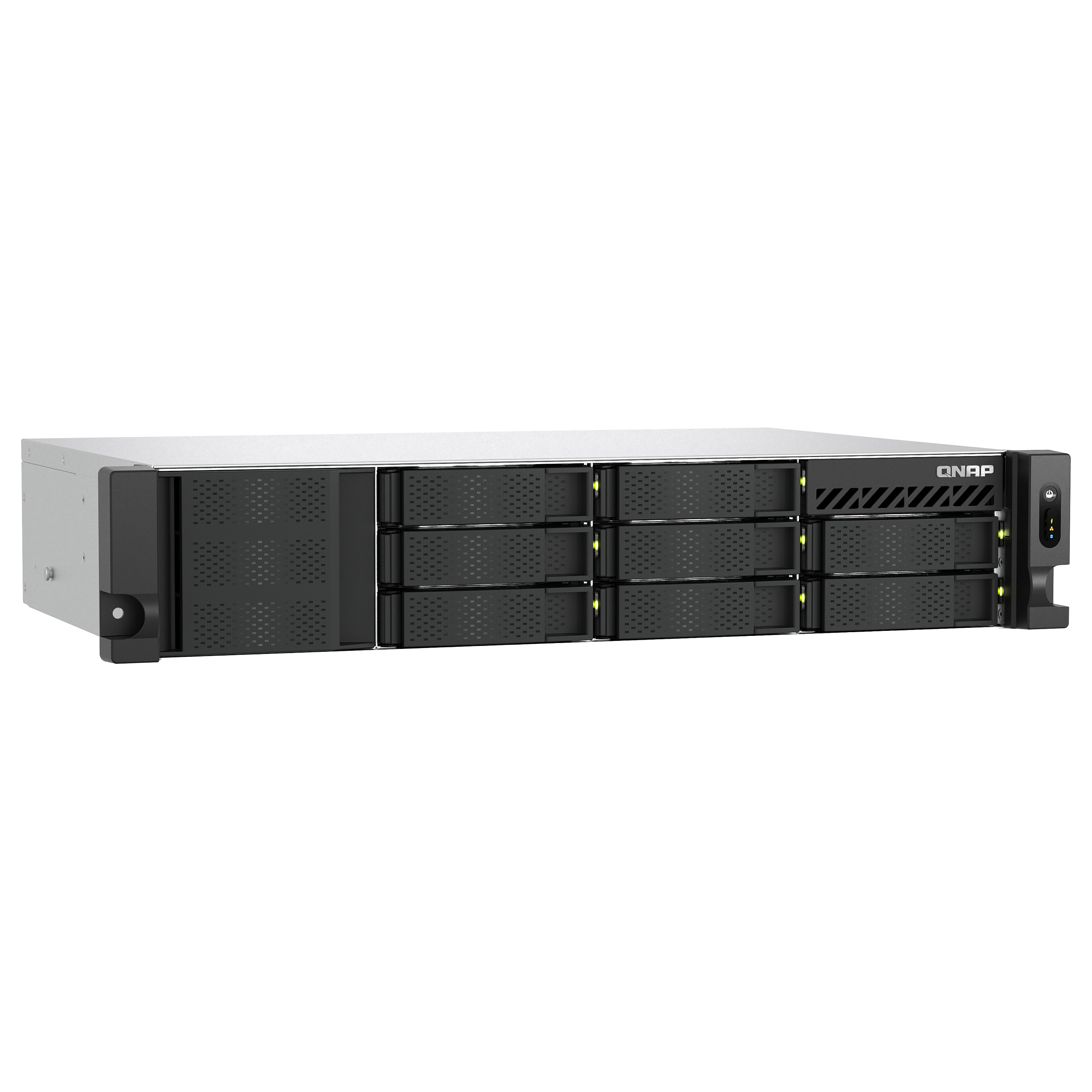 NAS QNAP TS‑855eU‑RP‑8G 8‑Bay Short Depth Rackmount / Intel Atom C5125 (8 cores, 2.8GHz) 8GB / 2x 2.5GbE / 2x M.2 2280 /2x PCIe Gen3 / 250W Redundant PSU - 9
