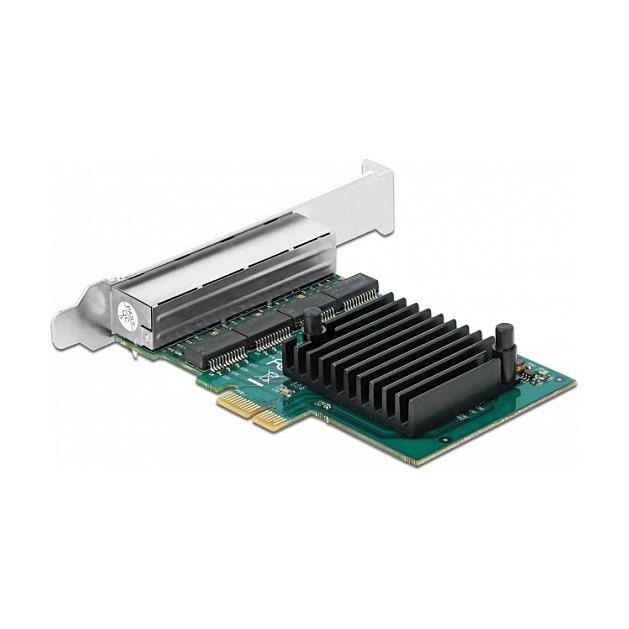 Karta të Rrjetit Delock 89025, PCI Express 2.0 x1, 4x Gigabit LAN RJ45, 10/100/1000Mbps, Realtek RTL8111F, Low Profile + Full Height - 2