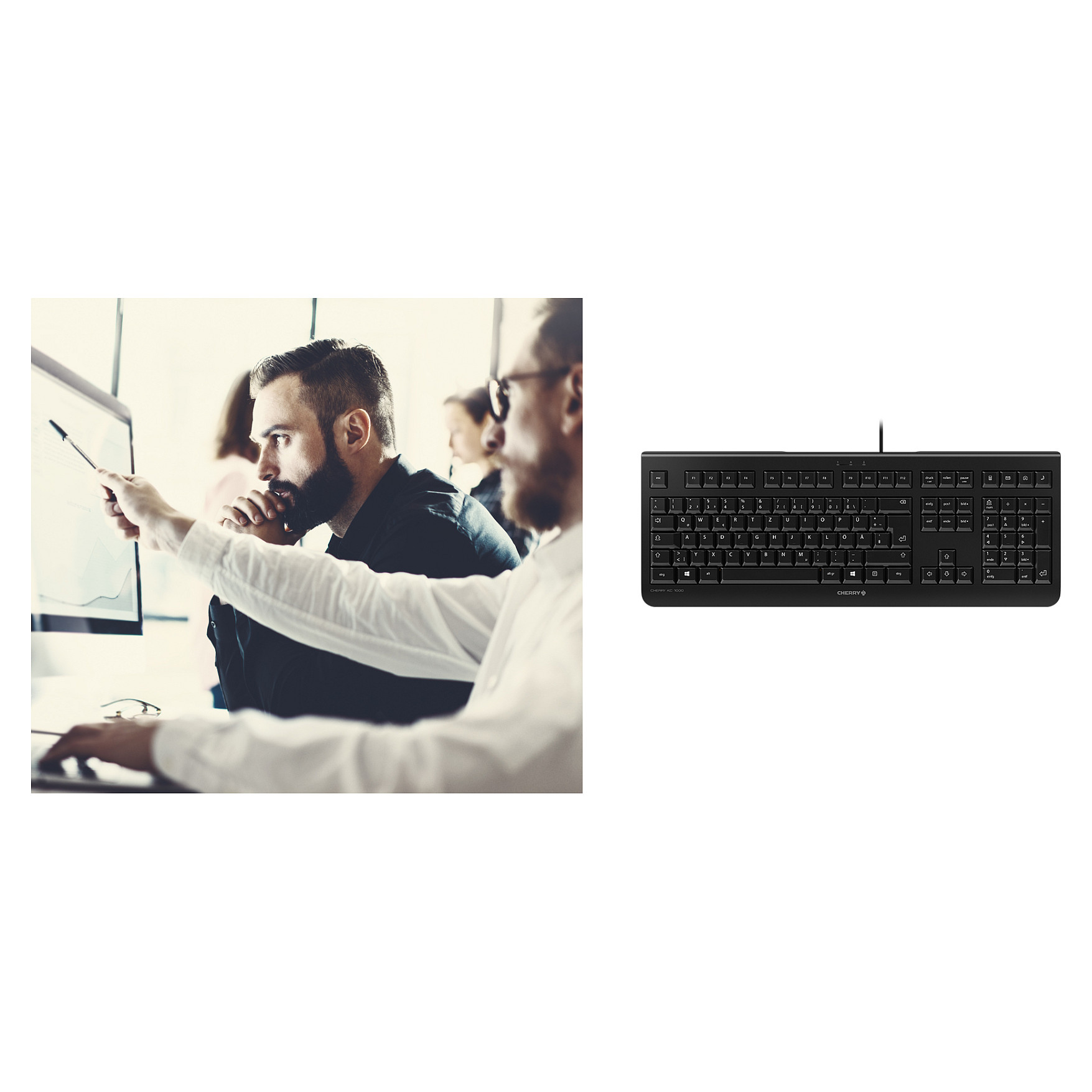 Tastierë me kabllo Cherry KC 1000 / AZERTY Belg - Zezë - 7
