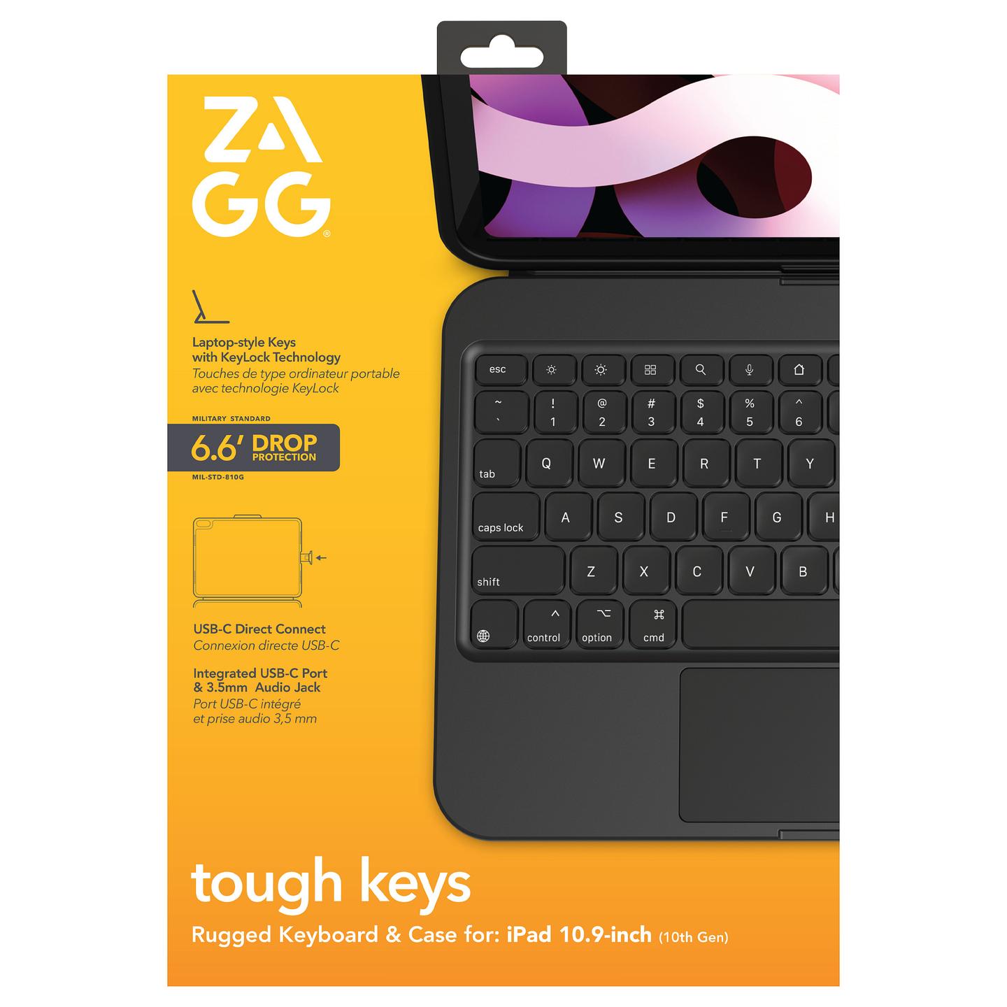 Aksesorë për tablet ZAGG Tough Keys Bluetooth për iPad 10.9" (10.Gen/ A16) / QWERTZ – Zezë - 3