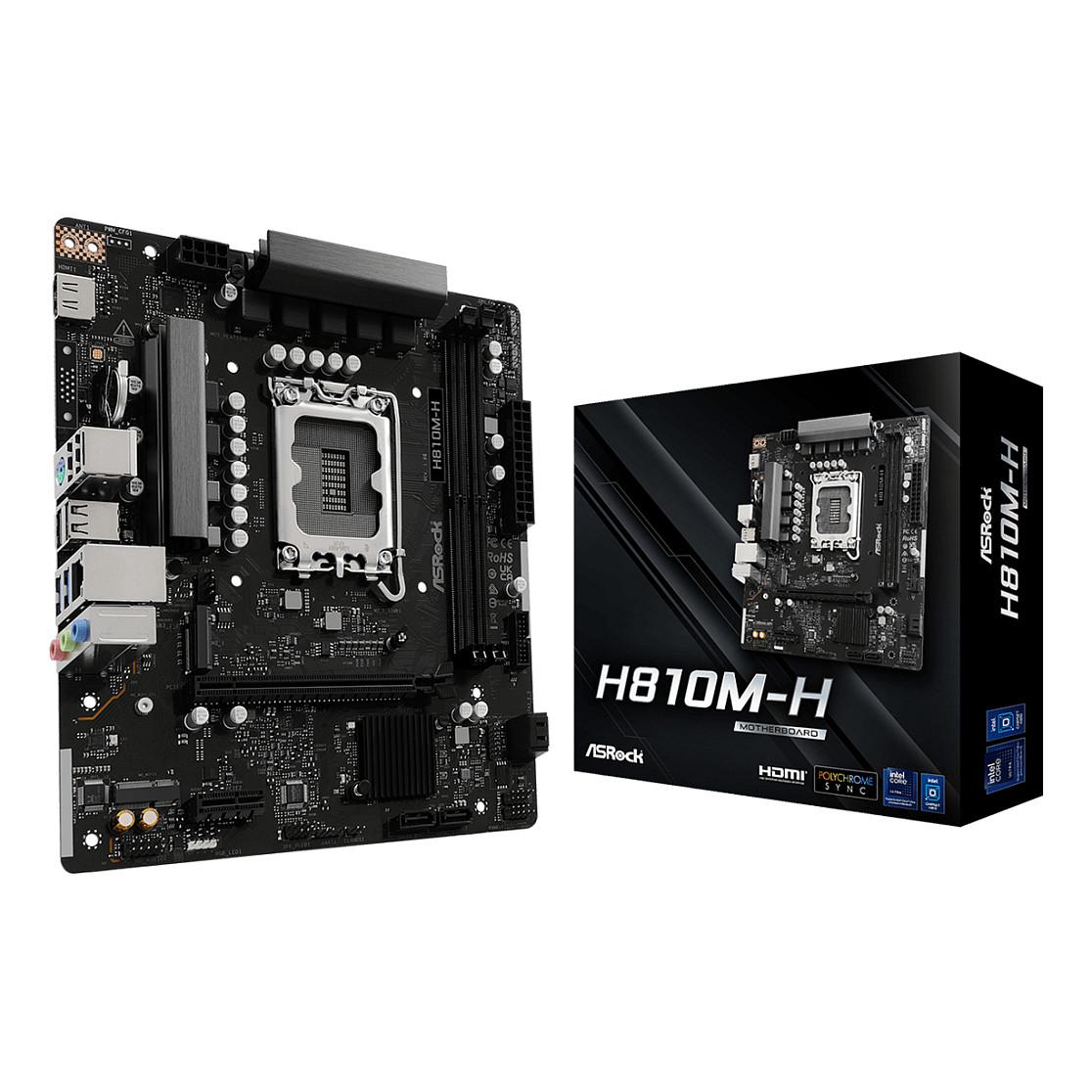 Pllakë Amë ASRock H810M-H / Intel LGA1851 / H810 / DDR5 / Micro ATX / M.2 / SATA III / Gigabit LAN