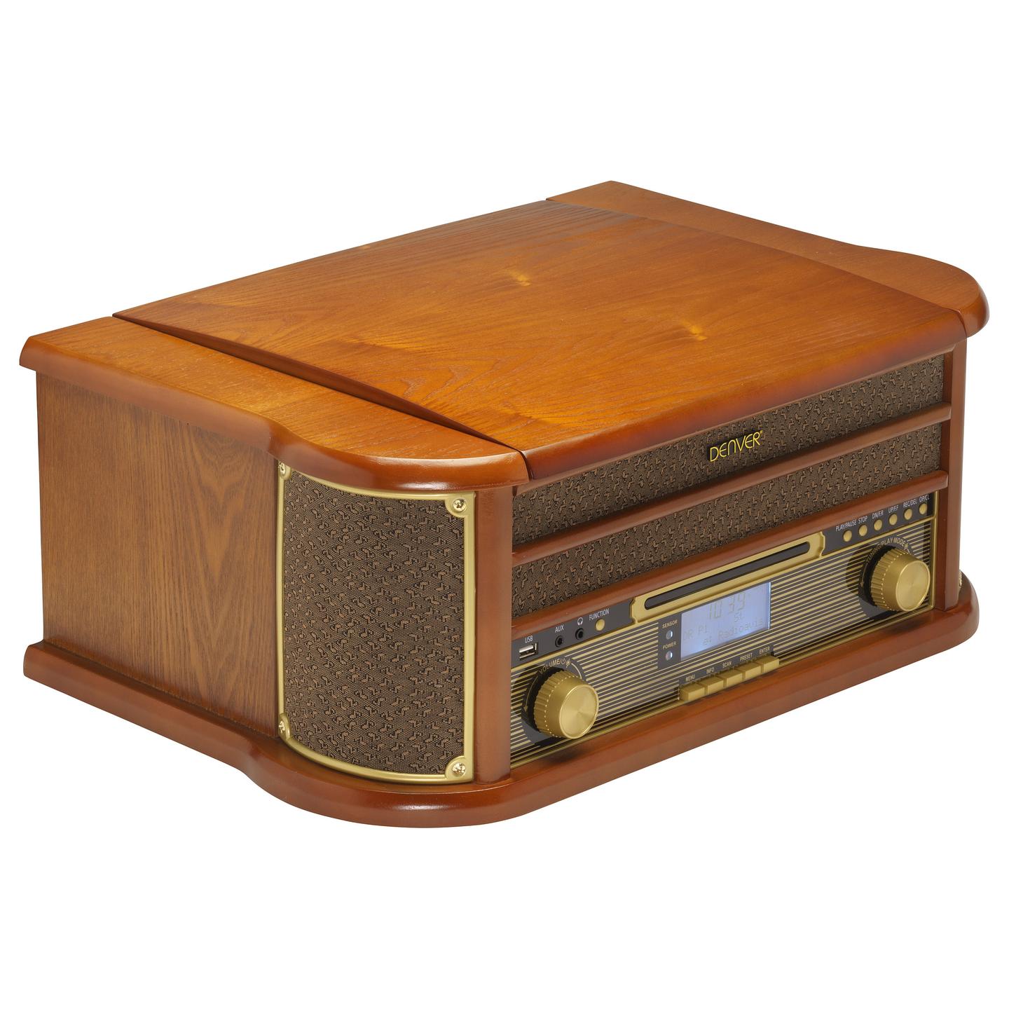 Gramafon Denver MRD-51, 33 1/3, 45, 78 RPM, LCD, 5W - Kafe - 2