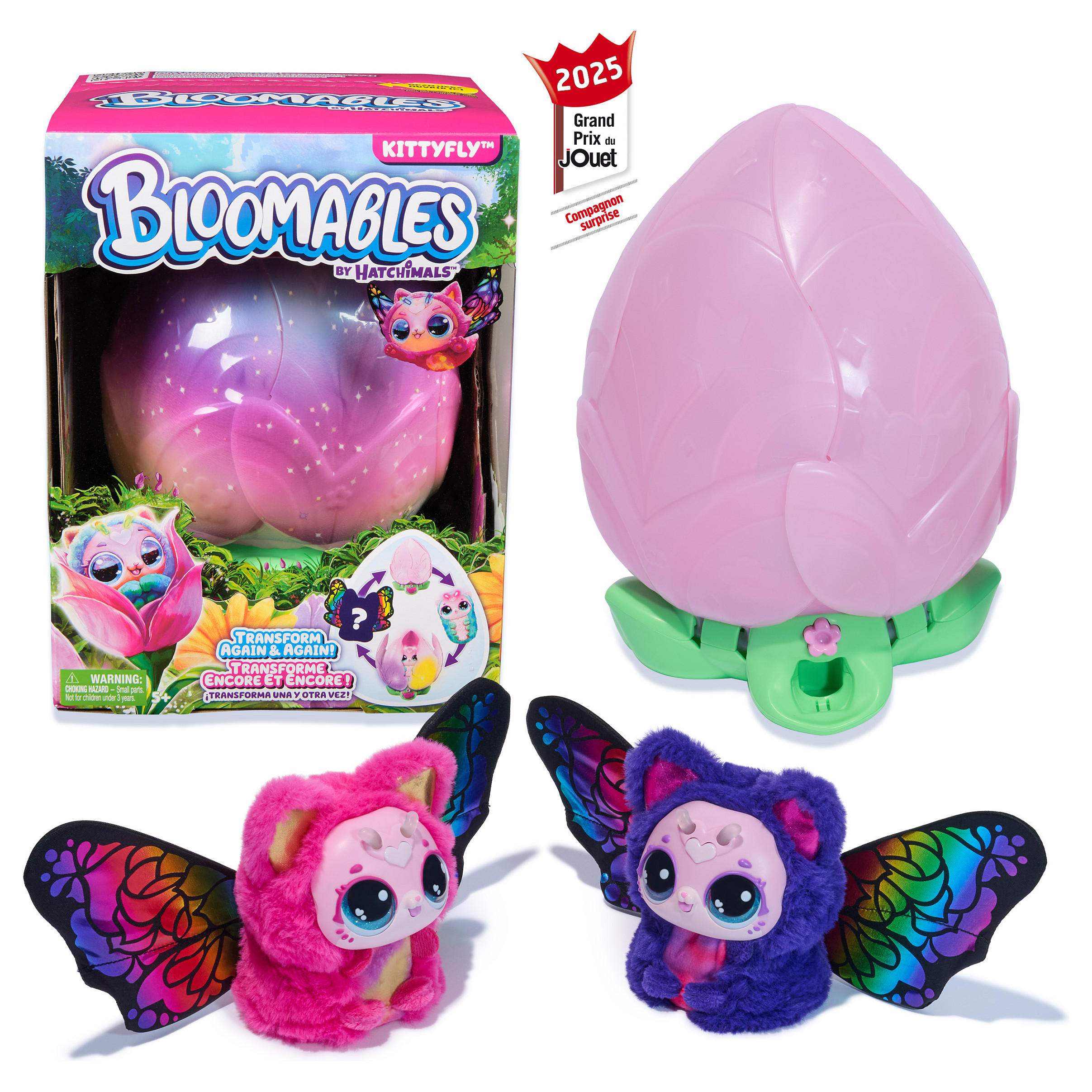 Lodra Hatchimals Bloomables Kittyfly – Interactive Toy / 100+ Sounds & Reactions / Magical Transformation / 3 AA Batteries - Mix