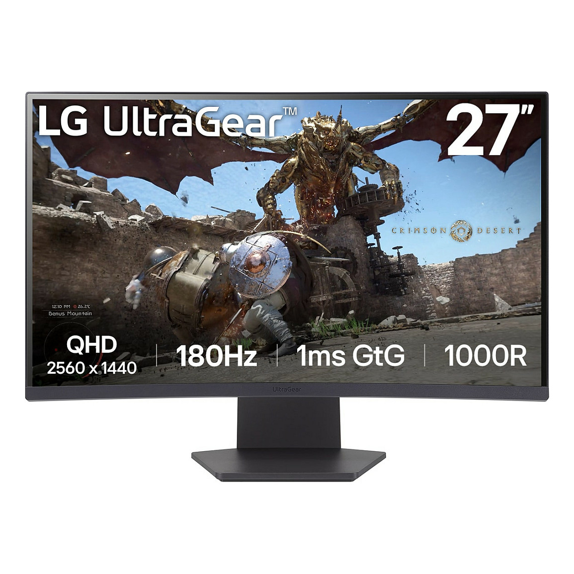Monitor Gaming LG UltraGear 27GS60QC-B / 27" / QHD VA Curved / 180Hz / 1ms / HDMI+DisplayPort - Zezë