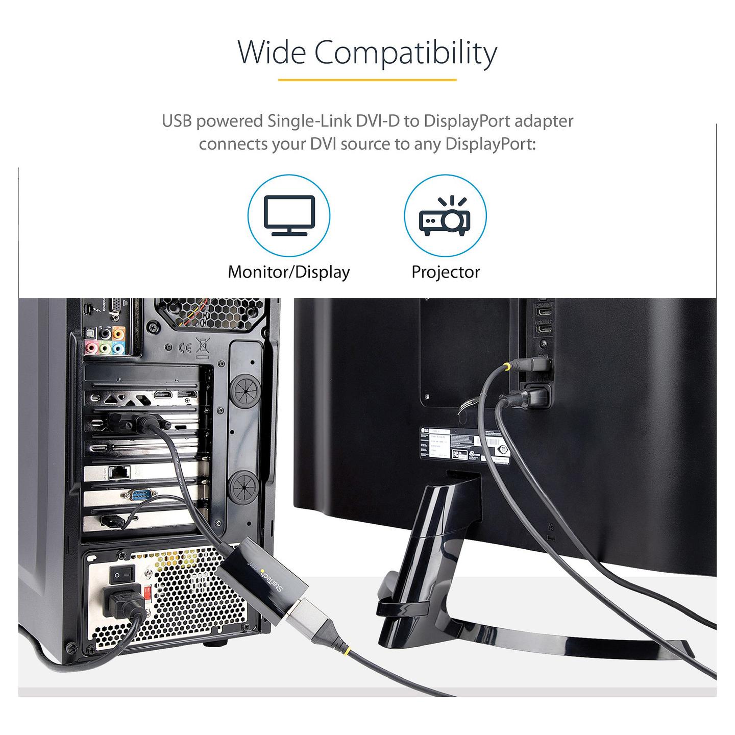 Kabllo DisplayPort StarTech.com DVI2DP2 / DVI-D në DisplayPort / 1920×1200 60Hz - Zezë - 10