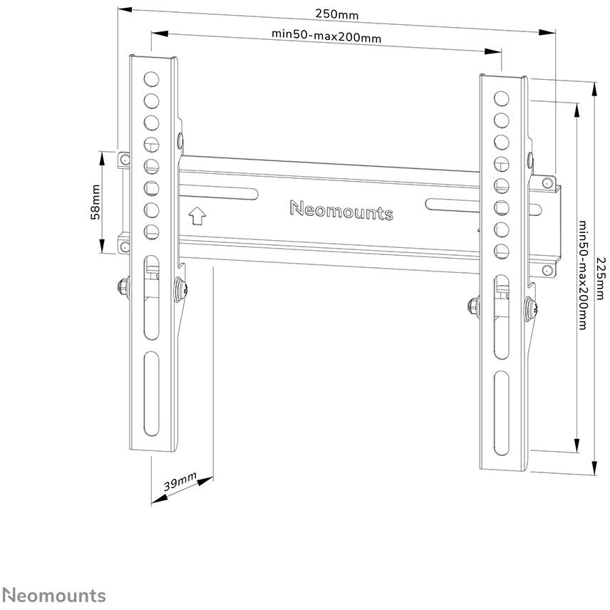 Mbajtëse Muri për TV Neomounts WL30-350BL12 / 24"-55" / 30kg / Fixed / 3.9cm / Lockable - Zezë - 14