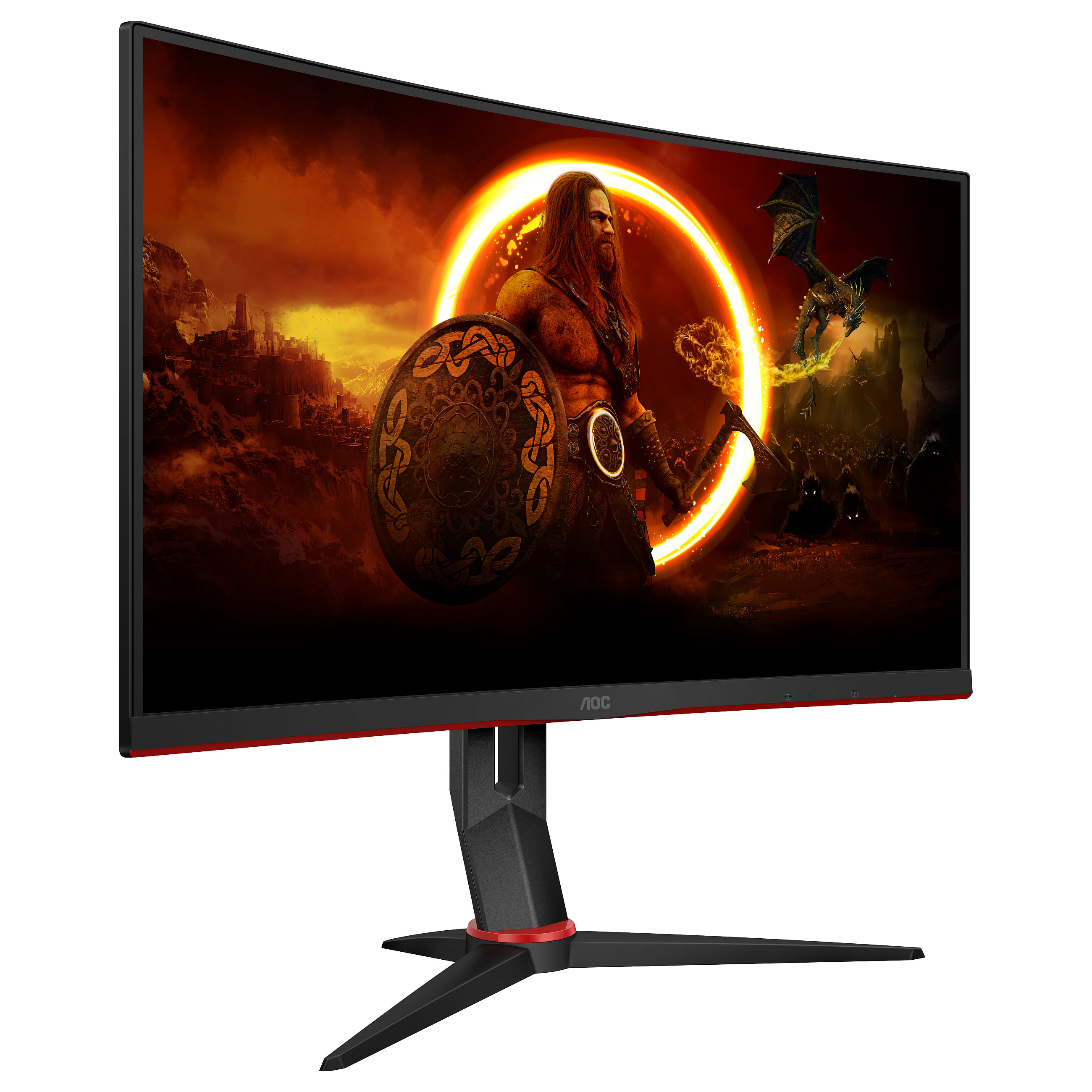 Monitor Gaming AOC G2 C27G2Z3/BK / 27"/ Full HD Fast VA / LED / Curved / 280Hz / 0.5ms / HDMI + DisplayPort - Zezë/Kuqe - 5