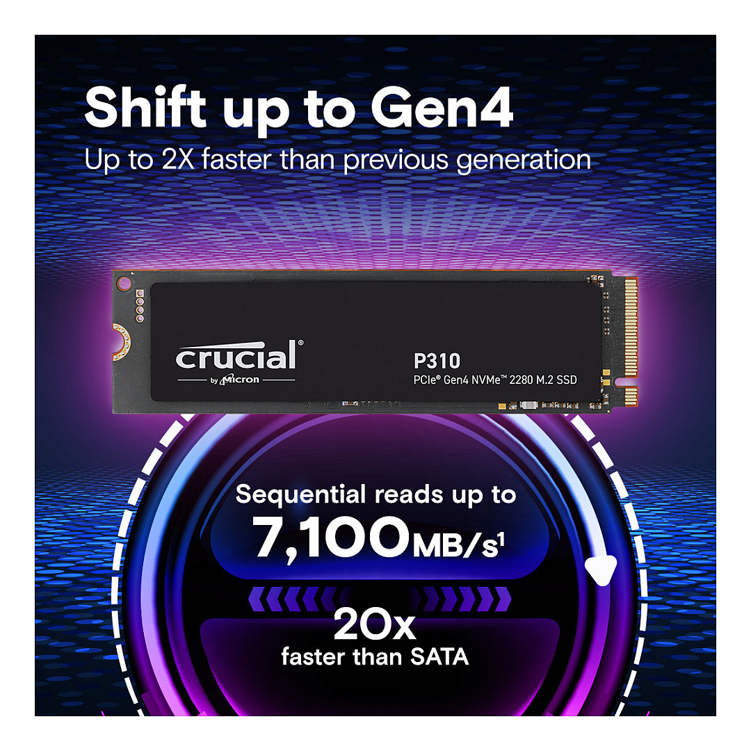 SSD të Brendshëm M.2 500GB Crucial P310 NVMe PCIe Gen4 - 2
