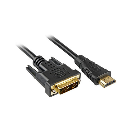 Kabllo HDMI Sharkoon → DVI‑D (24+1) 3 m - Zezë - 1