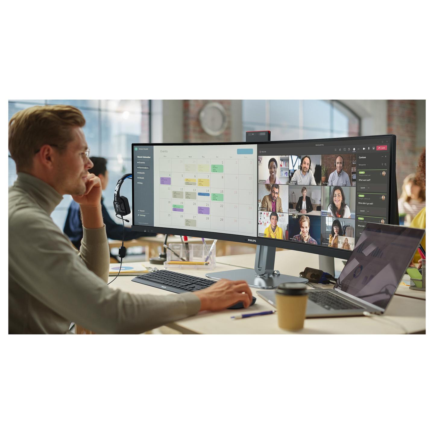 Monitor Philips 5000 Series 49B2U5900CH/00 / 48.8" / Dual QHD VA Curved / 75Hz / 4ms / USB-C+HDMI+DP - Zezë - 22