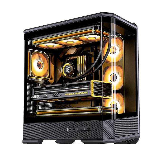 Kasë PC Jonsbo D400 / Midi Tower / ATX / Tempered Glass - Zezë - 10