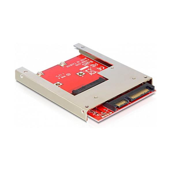 Adapter DeLOCK 61892, SATA 22-pin në mSATA, 2.5", SATA 6 Gb/s - Kuqe