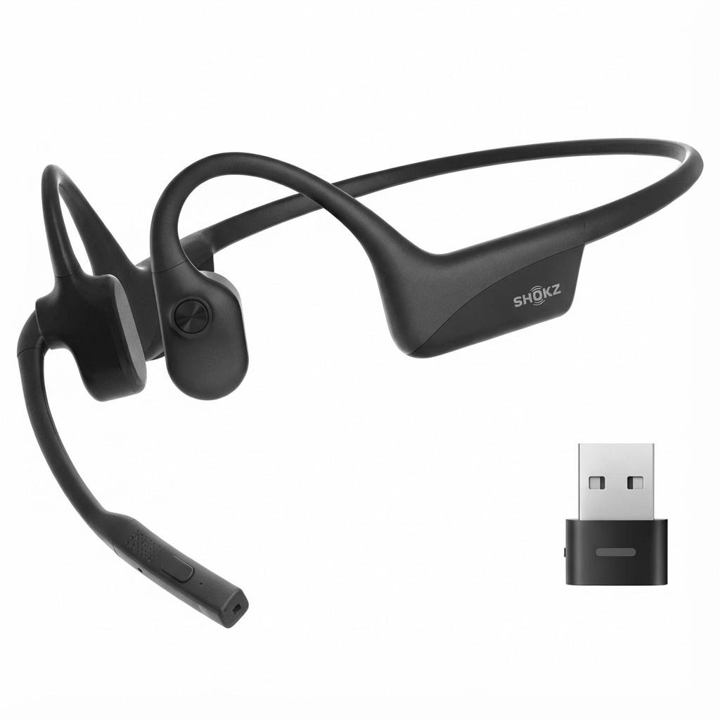 Kufje pa kabllo Shokz OpenComm2 PTT / Bluetooth / Bone Conduction / Zello - Zezë