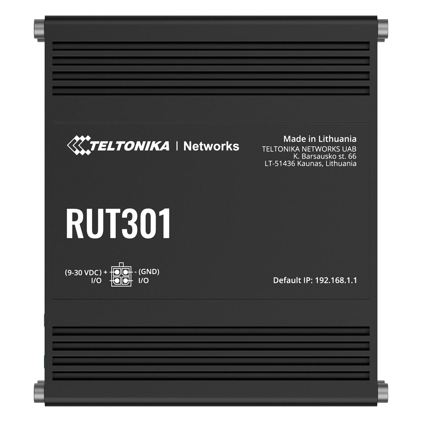Teltonika, RUT301, Ruter Industrial Ethernet, 1× WAN + 4× LAN 10/100 Mbps, USB 2.0, 2× Digital I/O – Zezë - 6