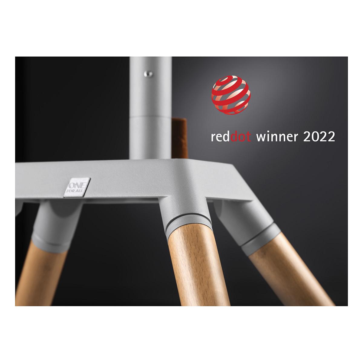 Mbajtëse për TV One For All WM7476 Quadpod, 32–70", VESA deri në 400×400mm, Rrotullim 360°, Lartësi e Rregullueshme - Kafe/Argjend - 2