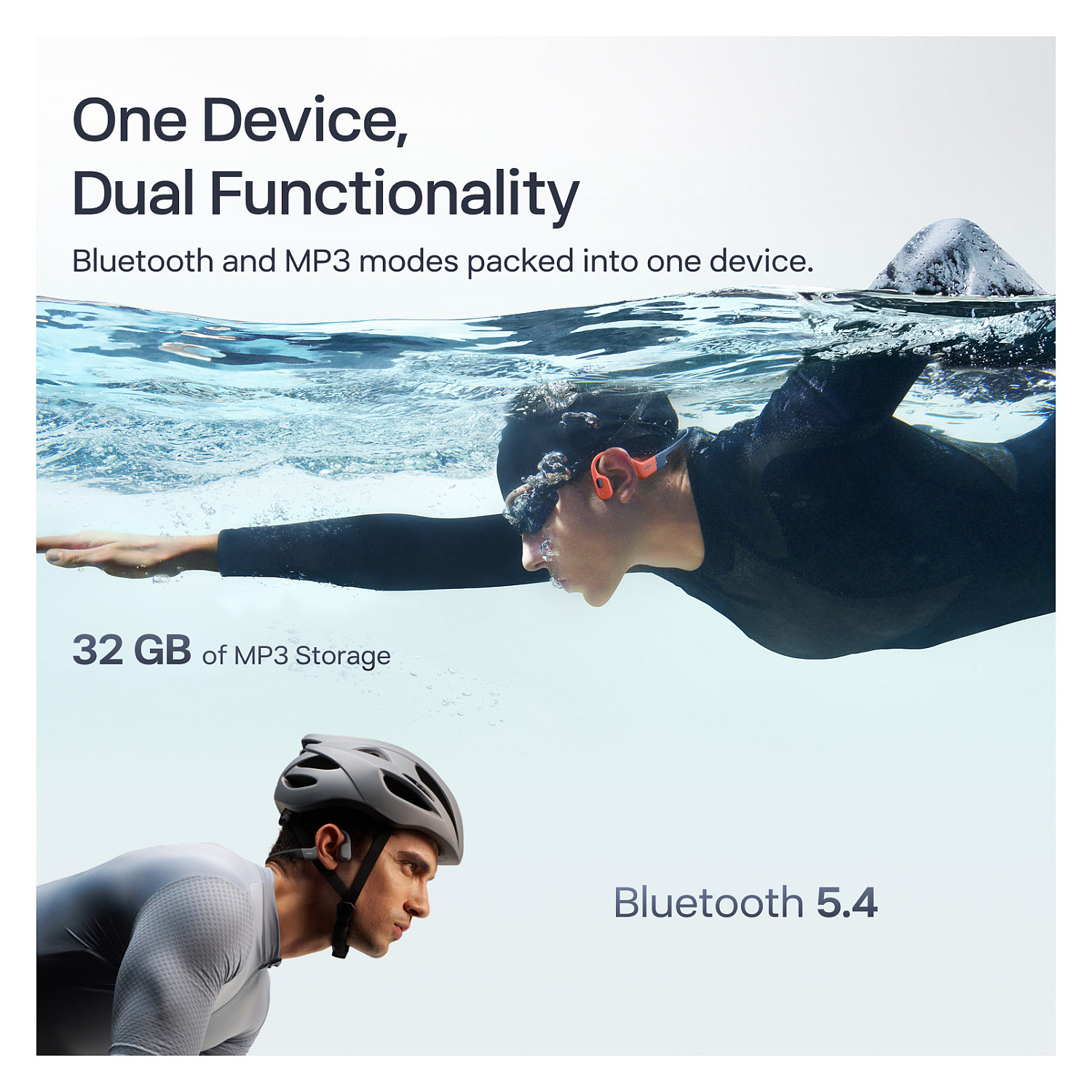 Kufje pa kabllo Shokz OpenSwim Pro S711 / Bone Conduction / Bluetooth - Gri - 15