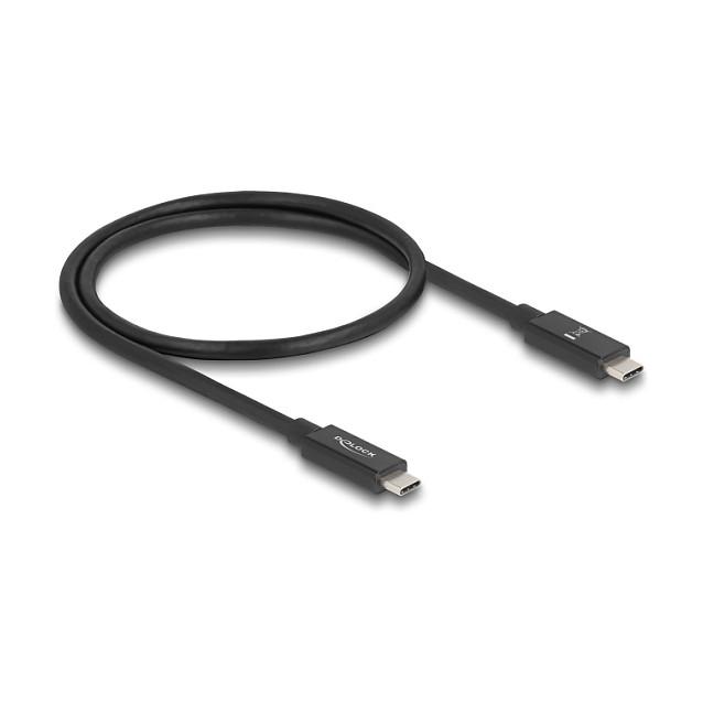 Kabllo USB DeLOCK 81210, USB 80 Gbps Type-C mashkull në Type-C mashkull, Power Delivery 240 W, 16K/60 Hz, 0,5 m - Zezë - 1