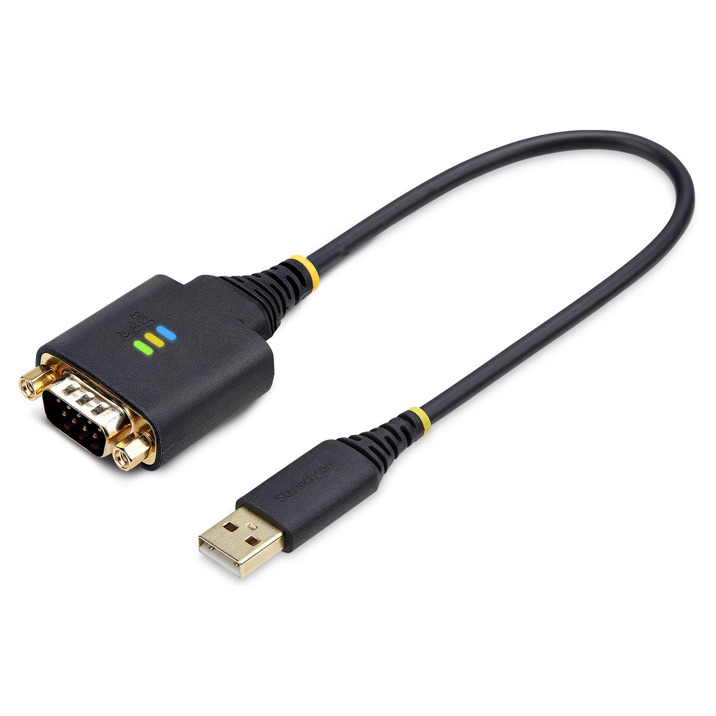 Adapter Serial StarTech.com 1P1FFC-USB-SERIAL, USB-A në RS-232 DB9, USB 2.0, FTDI FT232R, 921.6 Kbps, 30 cm – Zezë
