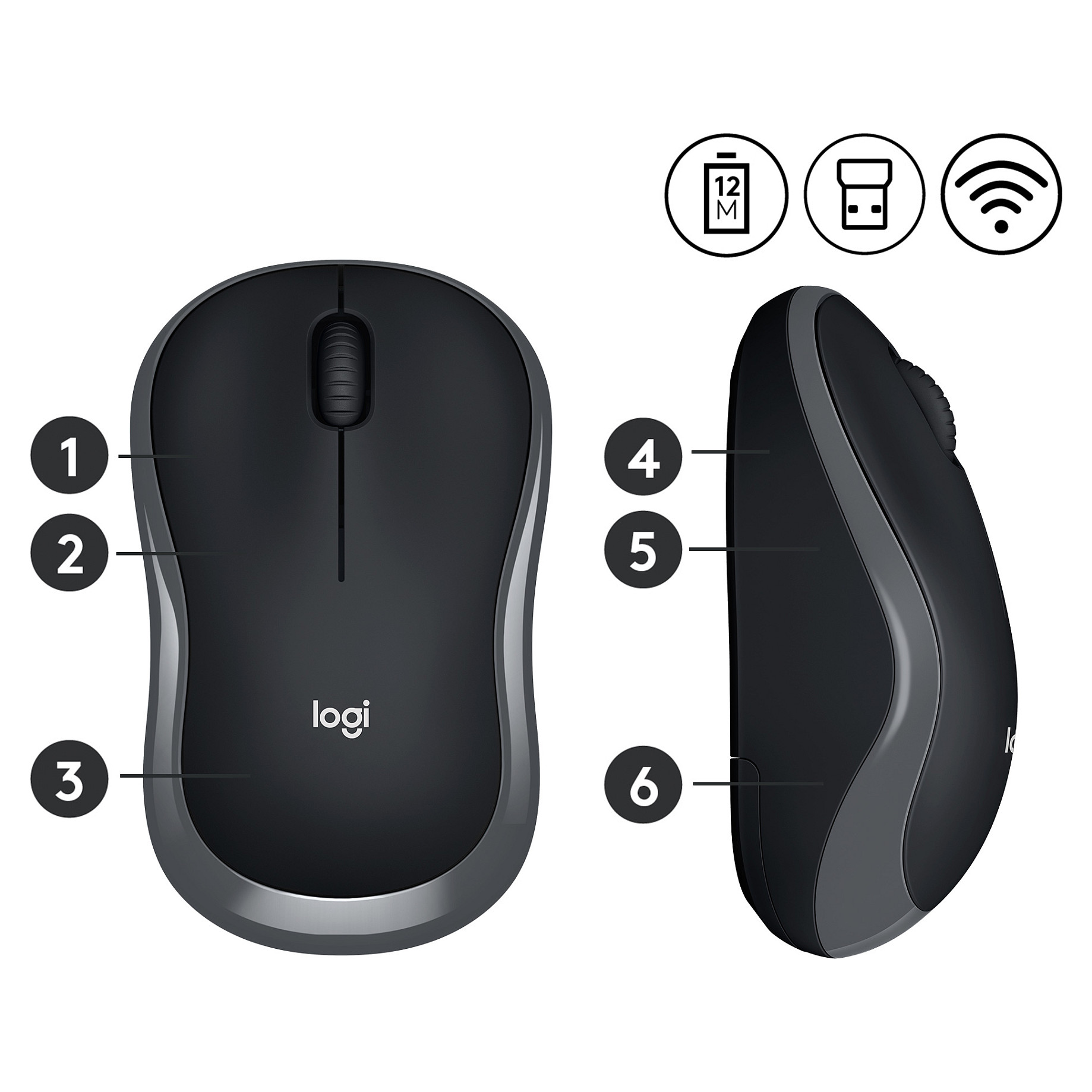 Maus pa Kabllo Logitech M185 Wireless – Zezë / Gri - 4