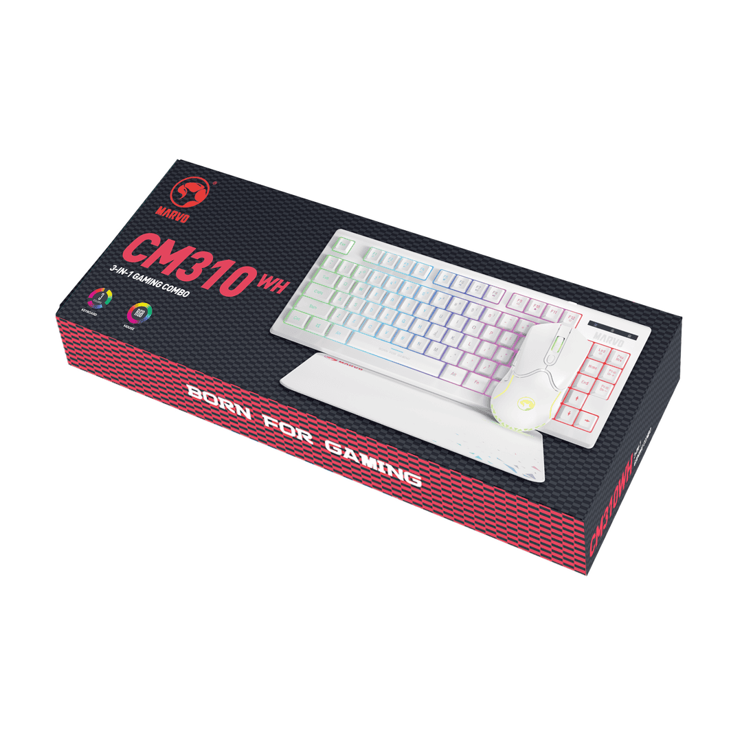 Set Gaming 3in1 Marvo CM310 Wired - Bardhë - 2