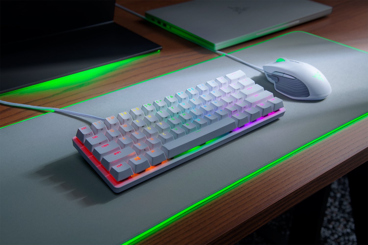 Tastierë Gaming Razer Huntsman Mini / Wired/ USB-C / 60% / Red Optical / DE Language - Bardhë - 2