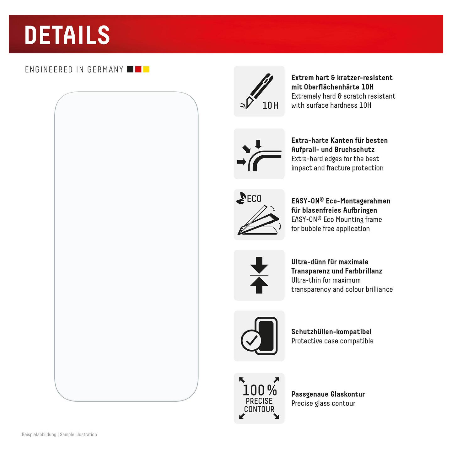 Mbrojtëse Ekrani Displex 01996 / iPhone 16 Pro Max / 10H / 2D / Eco Mounting Frame - Transparent - 2
