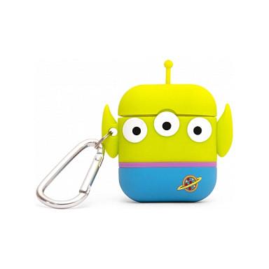 Aksesorë për kufje PowerSquad AirPods Case Alien / Apple AirPods 1 & 2 / 3D-Silikon  – Blu/Gjelbër - 1