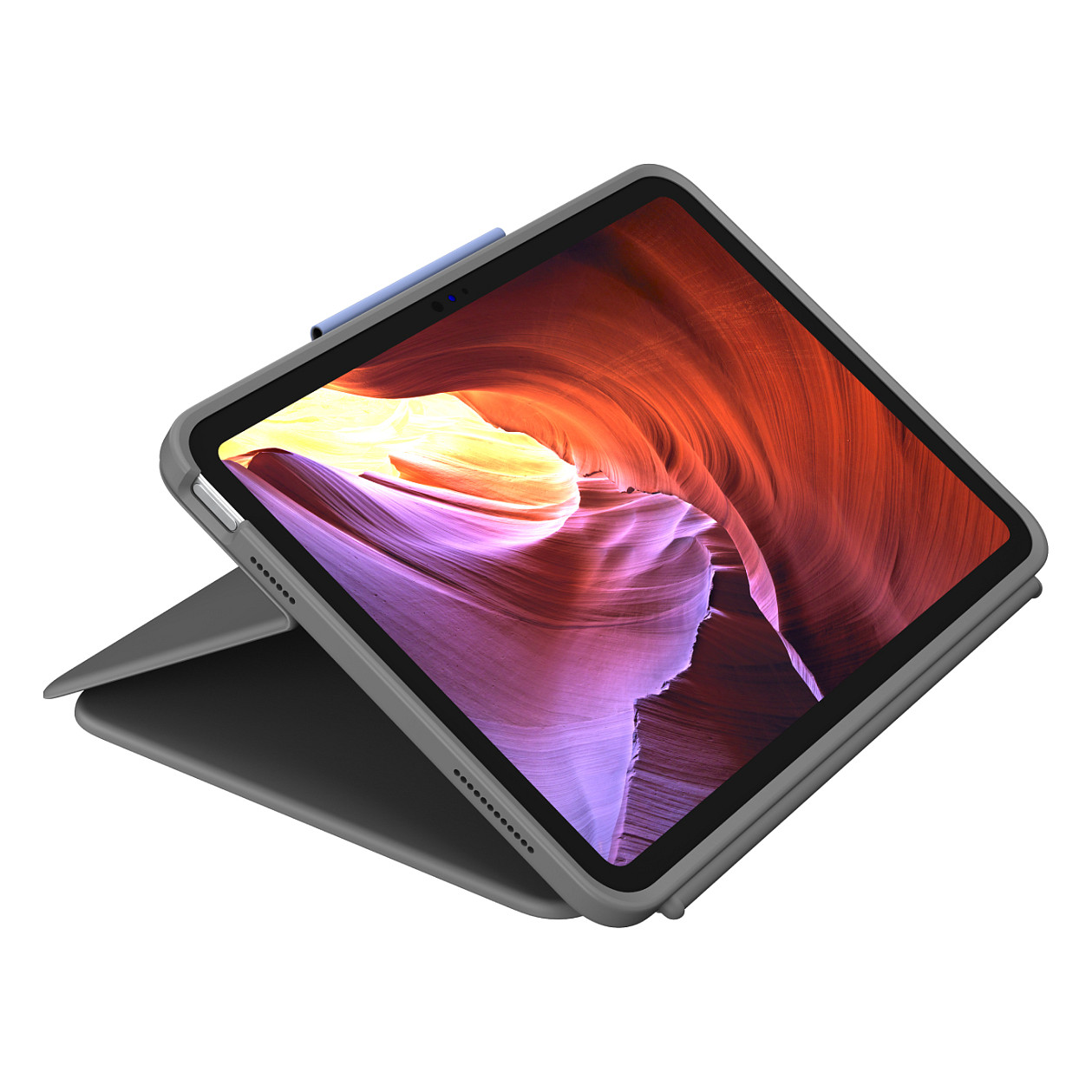 Tastierë për Tablet Logitech Rugged Folio / iPad 10.9" 10th Gen / QWERTY English / Smart Connector / 4 Mënyra Përdorimi / Mbrojtje ndaj Goditjeve – Gri - 4