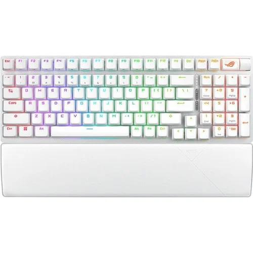 Tastierë Gaming ASUS ROG Strix Scope II 96 Wireless / Mekanike / ROG NX Snow / 96% / RGB / 1000 Hz / AZERTY – Bardhë